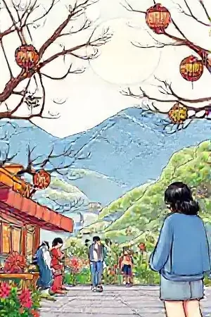 镜中像素漫画封面，像素化镜面中的模糊人影